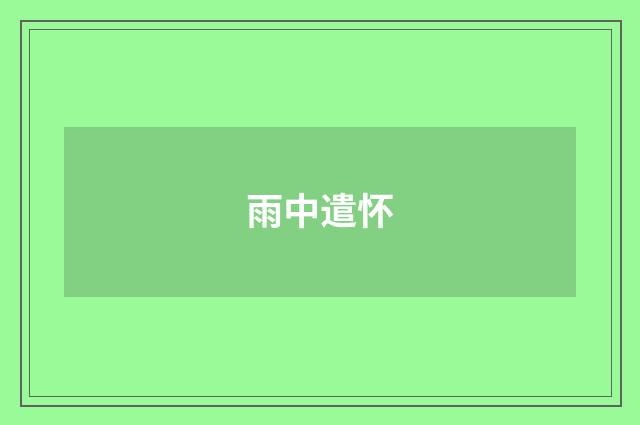 雨中遣怀