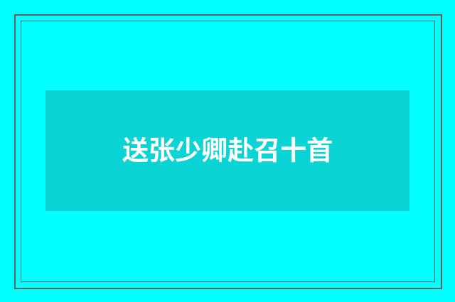 送张少卿赴召十首