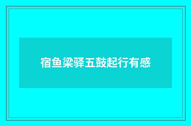 宿鱼梁驿五鼓起行有感