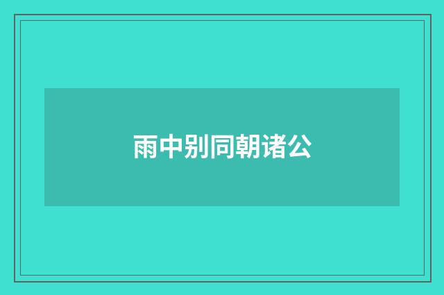 雨中别同朝诸公