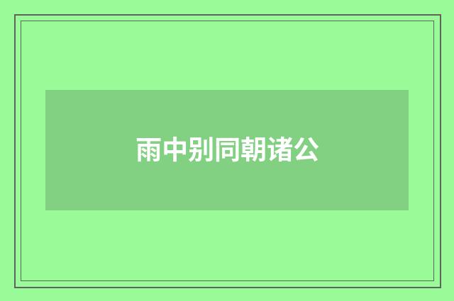 雨中别同朝诸公