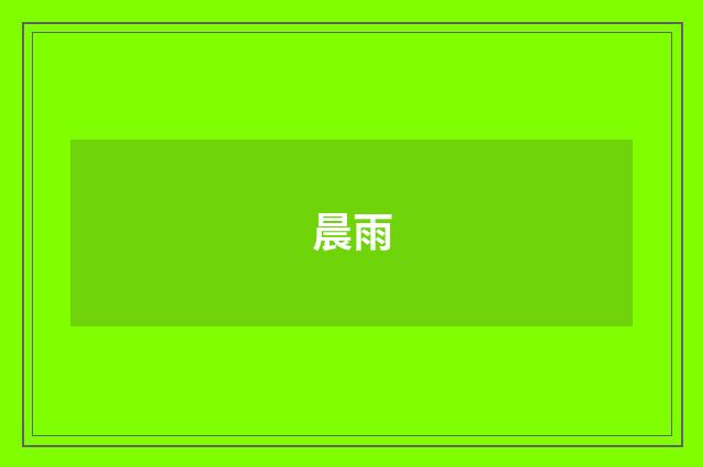 晨雨