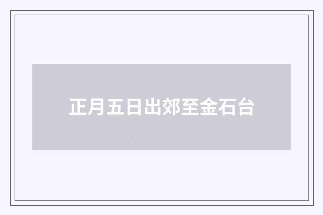 正月五日出郊至金石台