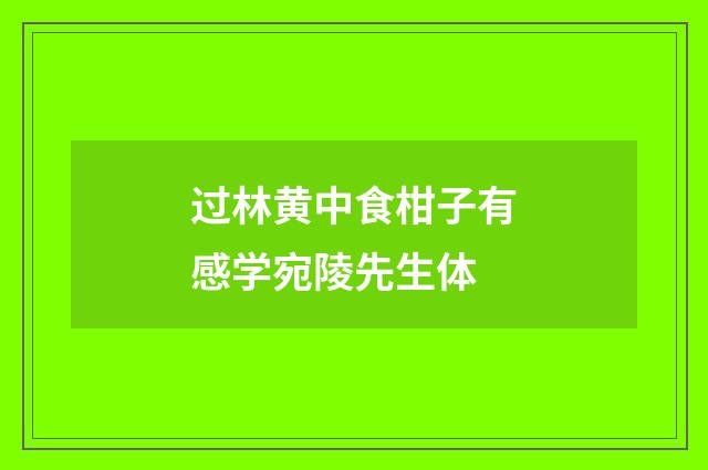 过林黄中食柑子有感学宛陵先生体