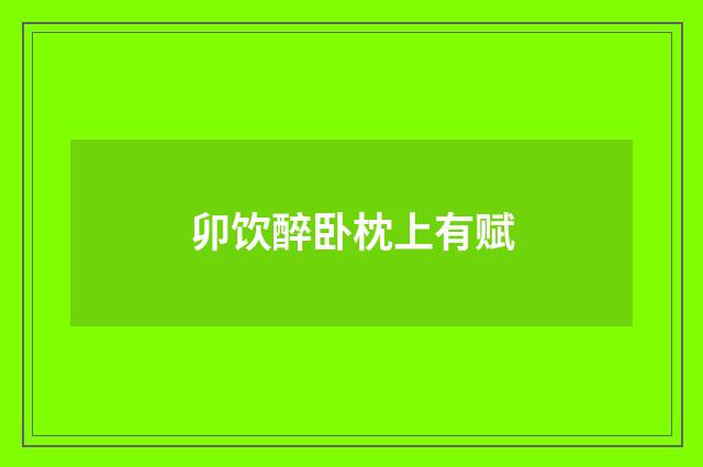 卯饮醉卧枕上有赋