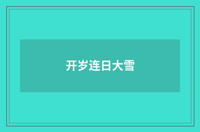 开岁连日大雪