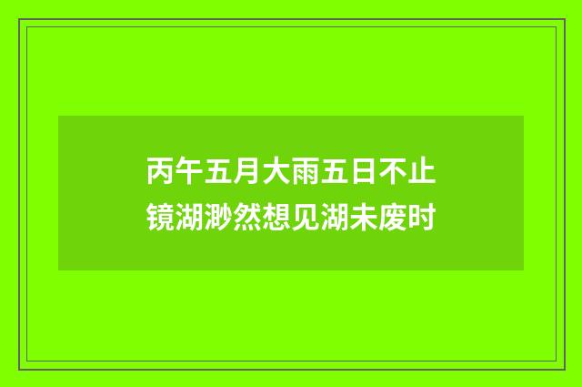 丙午五月大雨五日不止镜湖渺然想见湖未废时