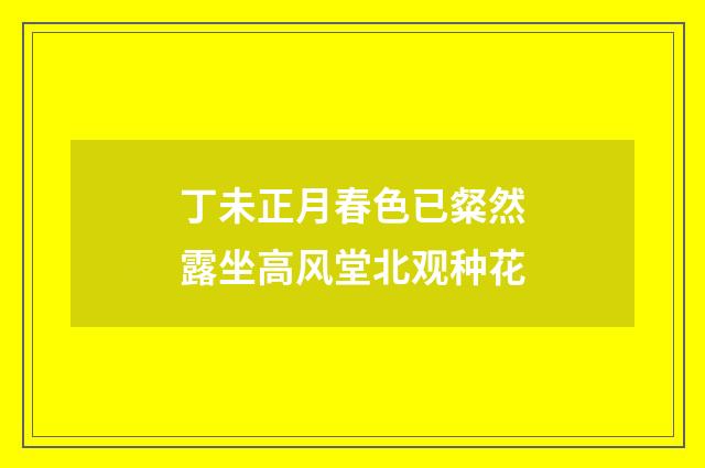 丁未正月春色已粲然露坐高风堂北观种花