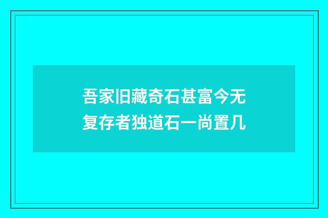 吾家旧藏奇石甚富今无复存者独道石一尚置几