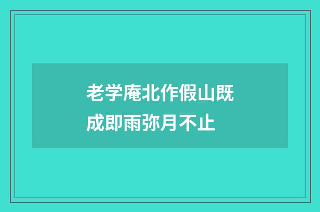 老学庵北作假山既成即雨弥月不止