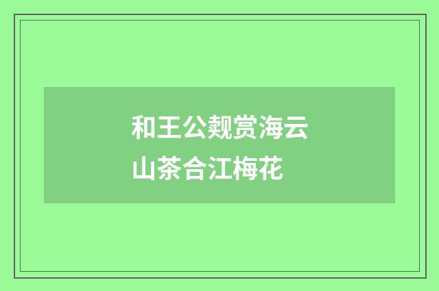 和王公觌赏海云山茶合江梅花