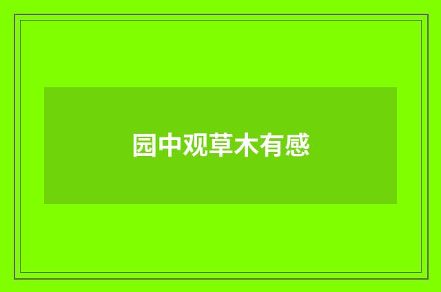 园中观草木有感