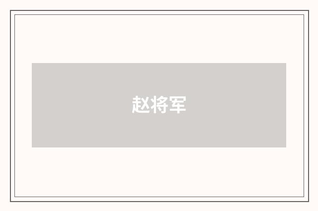 赵将军