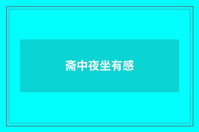 斋中夜坐有感