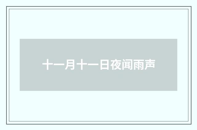 十一月十一日夜闻雨声