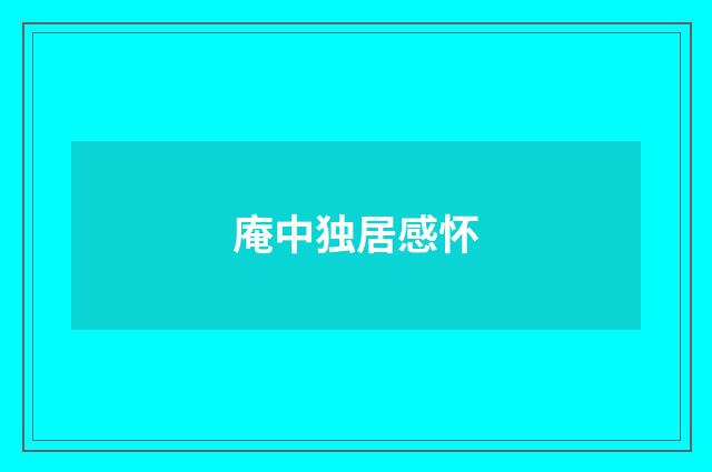 庵中独居感怀