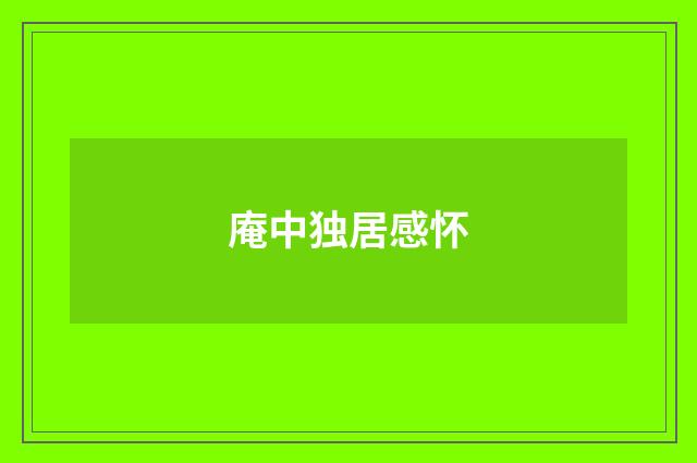 庵中独居感怀