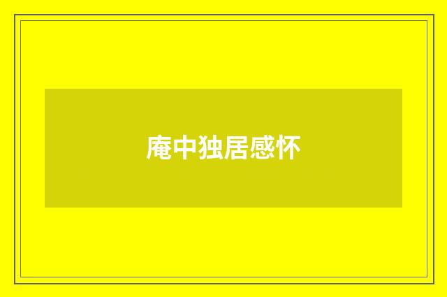 庵中独居感怀