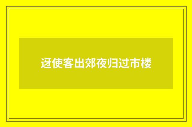 迓使客出郊夜归过市楼