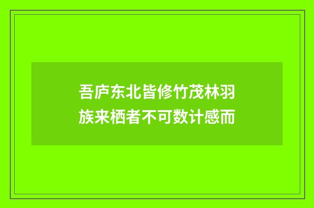 吾庐东北皆修竹茂林羽族来栖者不可数计感而