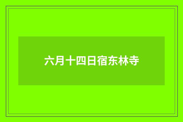 六月十四日宿东林寺