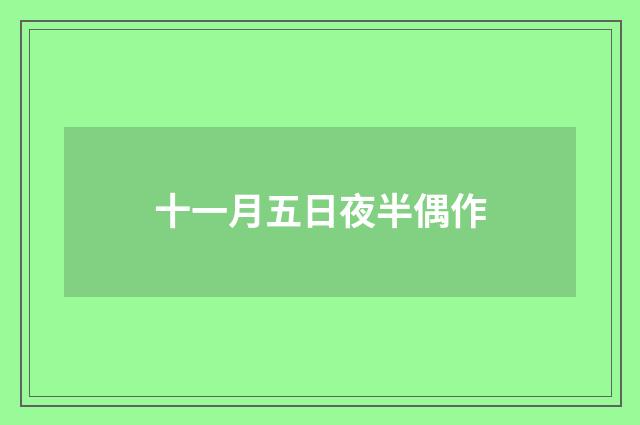 十一月五日夜半偶作
