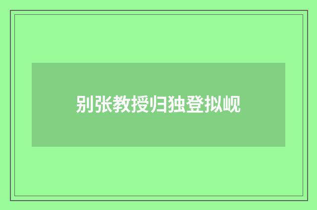 别张教授归独登拟岘