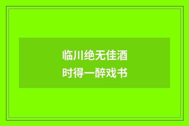 临川绝无佳酒时得一醉戏书