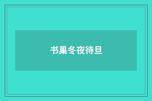 书巢冬夜待旦