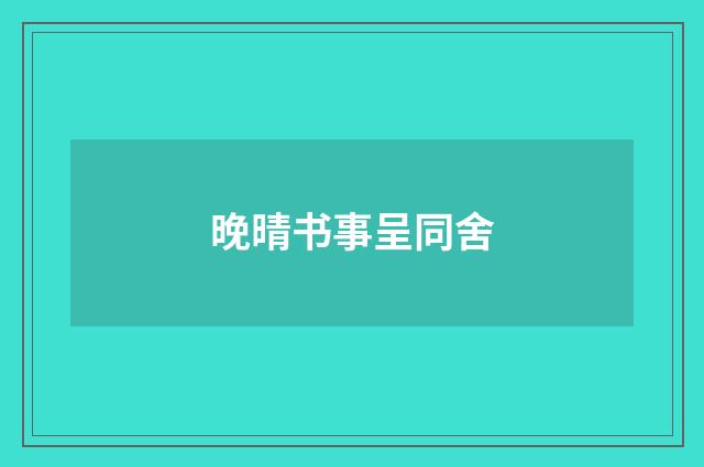 晚晴书事呈同舍