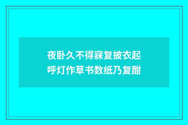 夜卧久不得寐复披衣起呼灯作草书数纸乃复酣