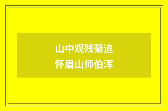 山中观残菊追怀眉山师伯浑