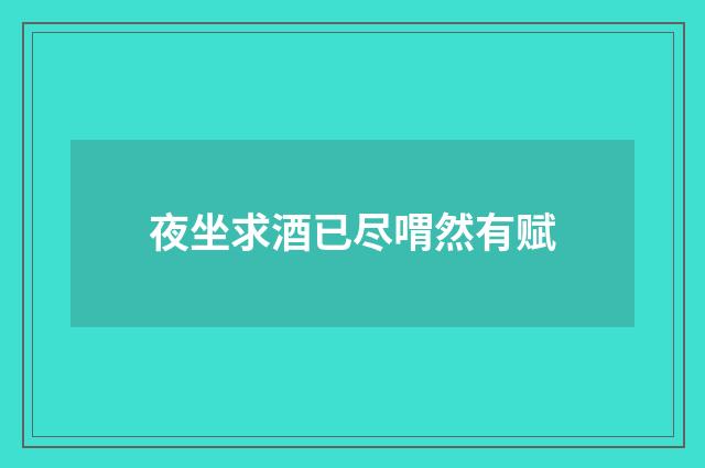 夜坐求酒已尽喟然有赋