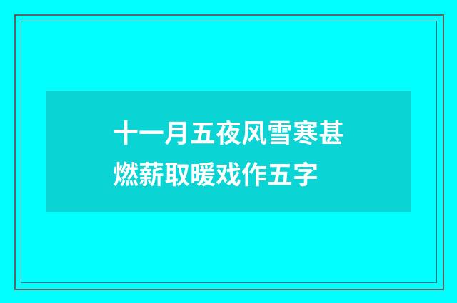 十一月五夜风雪寒甚燃薪取暖戏作五字