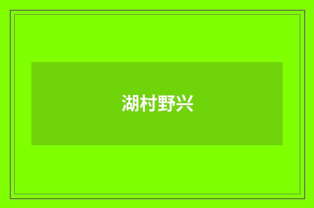 湖村野兴