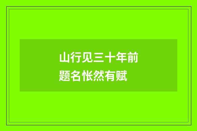 山行见三十年前题名怅然有赋