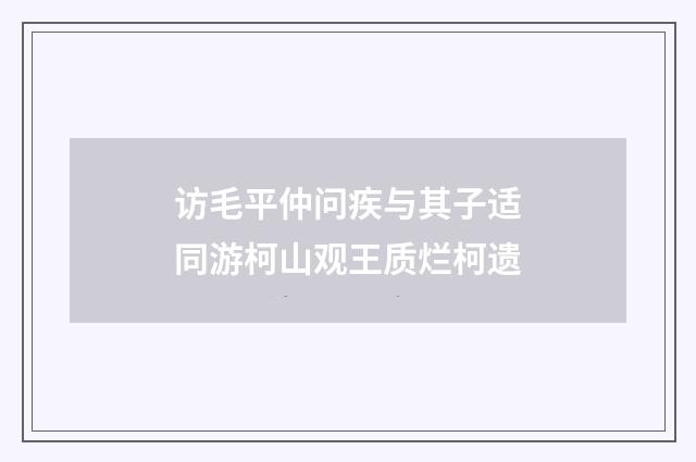 访毛平仲问疾与其子适同游柯山观王质烂柯遗