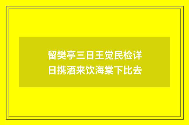 留樊亭三日王觉民检详日携酒来饮海棠下比去