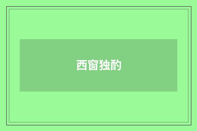 西窗独酌