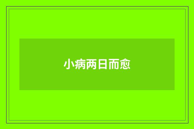 小病两日而愈