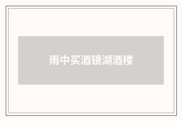 雨中买酒镜湖酒楼