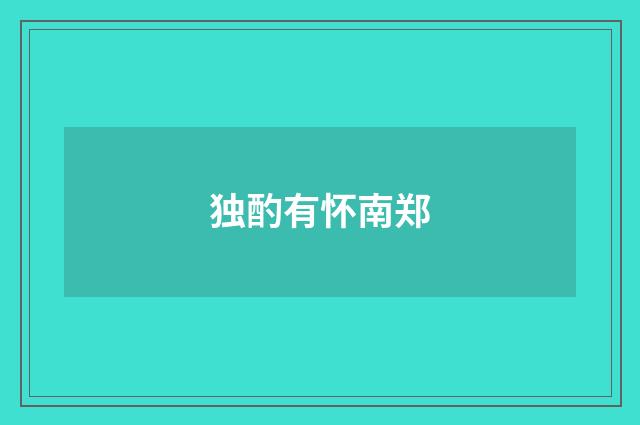 独酌有怀南郑