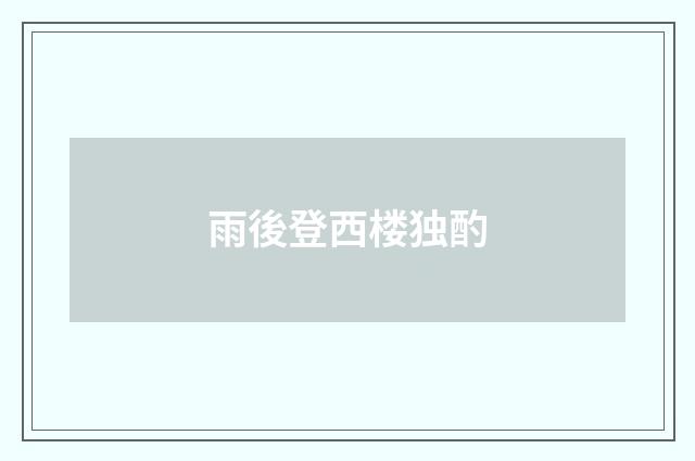 雨後登西楼独酌