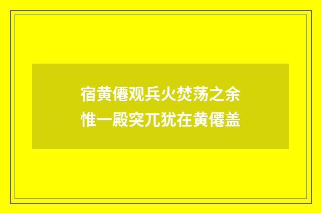 宿黄僊观兵火焚荡之余惟一殿突兀犹在黄僊盖