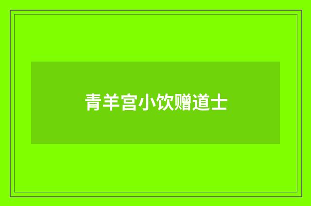 青羊宫小饮赠道士