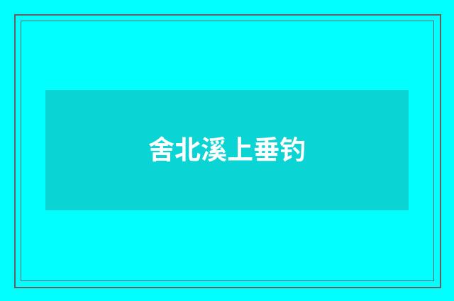 舍北溪上垂钓