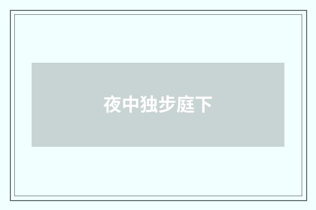 夜中独步庭下
