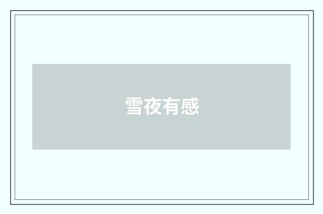 雪夜有感