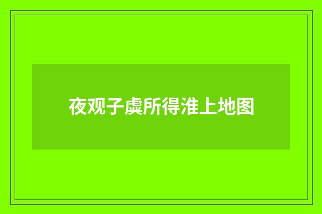 夜观子虡所得淮上地图