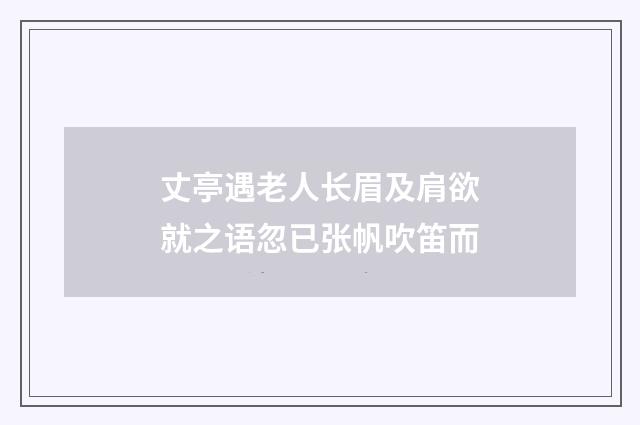 丈亭遇老人长眉及肩欲就之语忽已张帆吹笛而